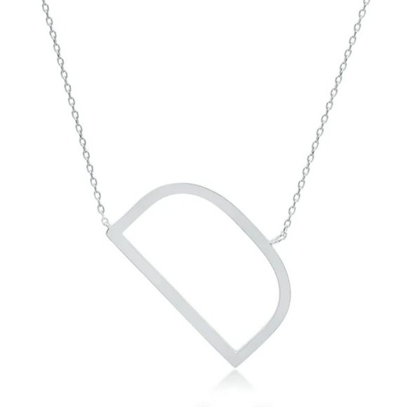 LXNYC Initial D Necklace Sterling Silver NWT - Picture 1 of 2